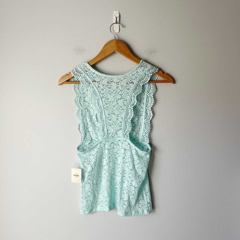 Free People Intimately Aqua Blue Lace Tank NWT - Picture 4 of 7
